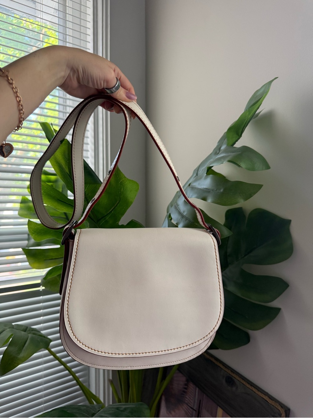 Women's Cream Saddle Bag - Unbranded